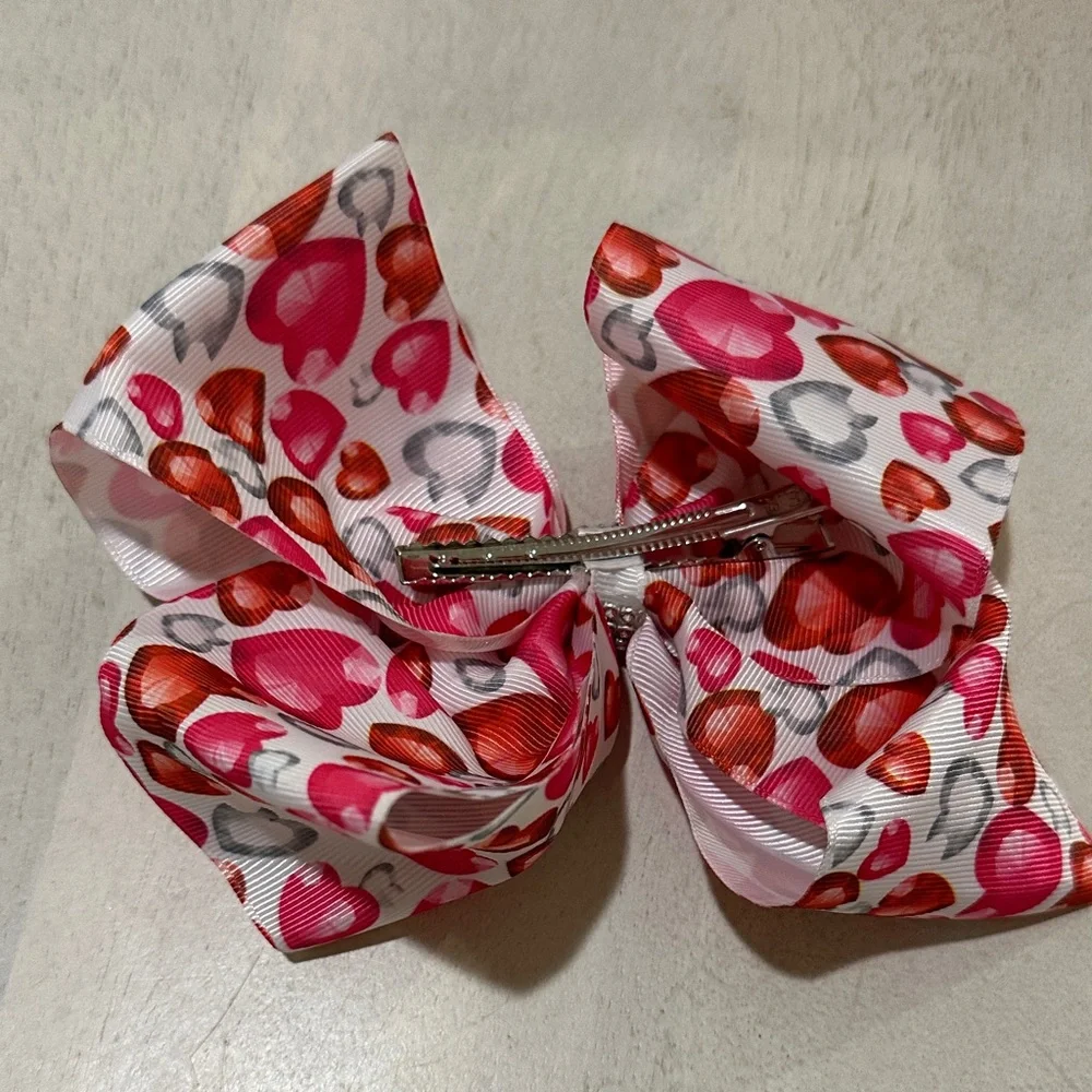 Heart Pattern Hair Bow - bundle 2+ and save on shipping